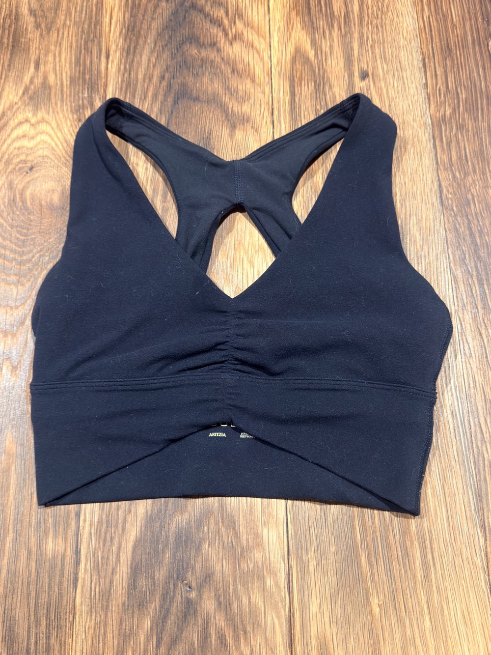 Aritzia Black Cross-Back Sports Bra